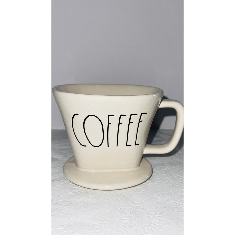 Rae Dunn Kitchen Coffee Pour Over Ceramic Dripper Cream Farmhouse Magenta